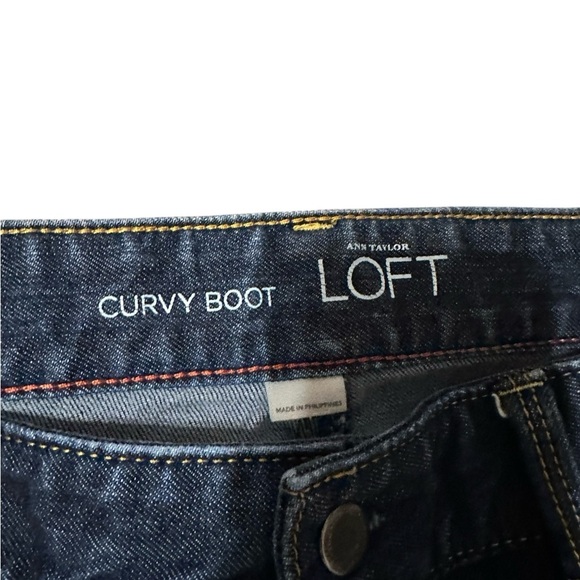 LOFT Curvy Boot Cut Denim Jeans Classic Style Western Festival Size 10P Rodeo - Picture 4 of 7